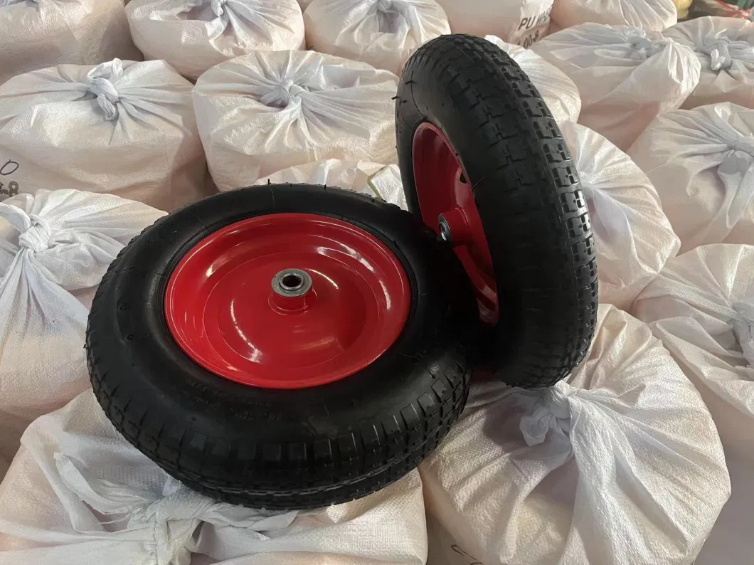Heavy Duty Solid Rubber Polyurethane Foaming Flat Free PU Foam Trolley Wheelbarrow Wheels 3.50-8 4.10/3.50-8