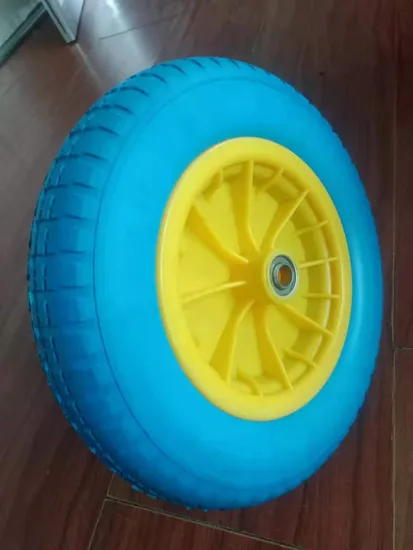 Solid Polyurethane Foaming Flat Free PU Foam Trolley Wheelbarrow Wheels 