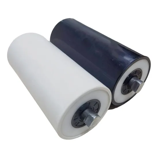 Aluminum Guide & Mirror Finish Rubber Roller Polyurethane Conveyor Idler Roller 
