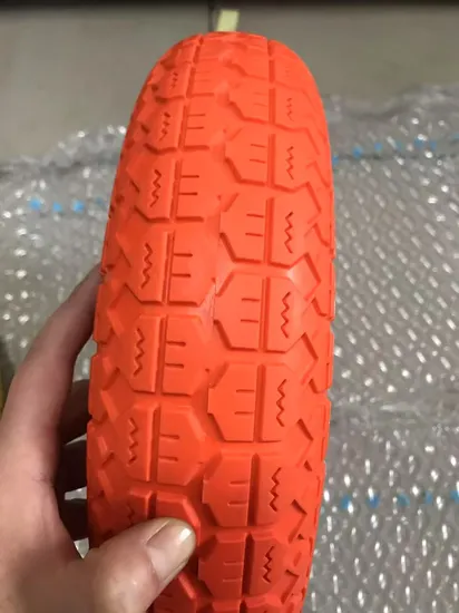 Good Quality PU Foam Rubber Tire Solid Flat Free 4.00
