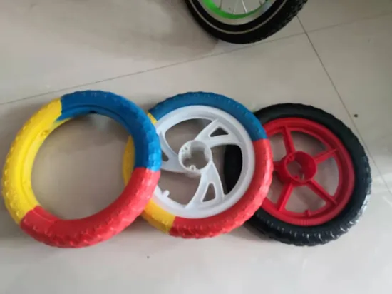 Heavy Duty Solid Rubber Polyurethane Foaming Flat Free PU Foam Bike Wheels 