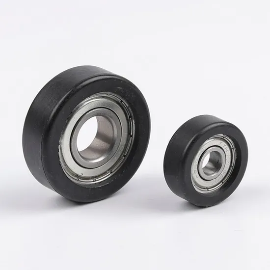 Injection Mould Nylon Plastic Solid Wheel Black Polyurethane Wheel with Bearing 