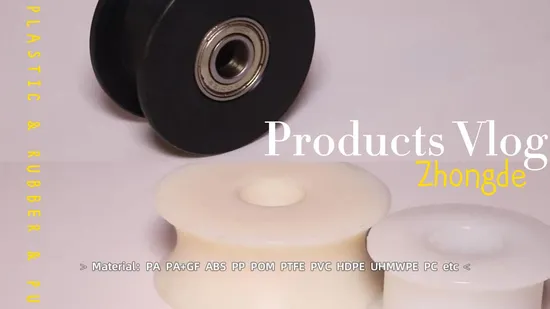 Injection Mould Nylon Plastic Solid Wheel Black Polyurethane Wheel with Bearing 
