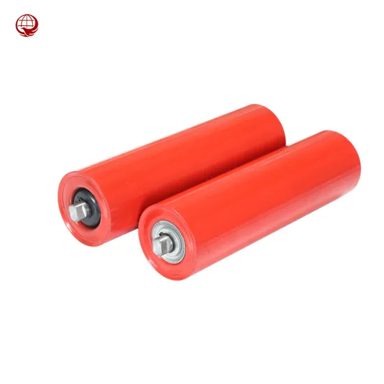 Circular Conveyor Belt Mining Roller Groove Shaped Idler Polyurethane Roller 