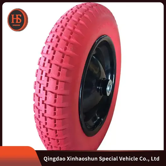 Heavy Duty Solid Rubber Polyurethane Foaming Flat Free PU Foam Trolley Wheelbarrow Wheels 