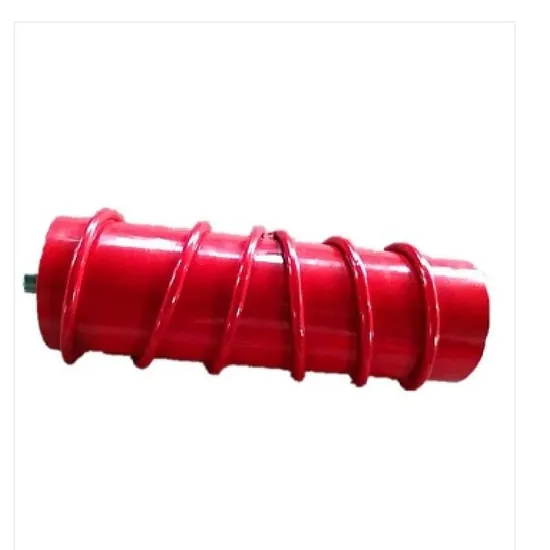 Belt Conveyor Polyurethane Spiral Idler Roller for Cement Industry 